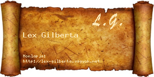 Lex Gilberta névjegykártya